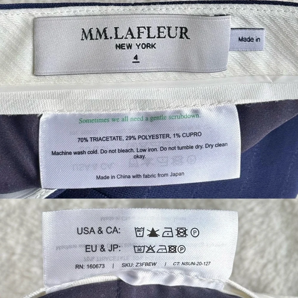 M.M. Lafleur The Zhou Culotte Navy Blue Striped Wide Leg Pants S (4) - Picture 10 of 12